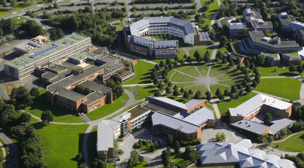 Gelände der Universität Bayreuth aus der Vogelperspektive