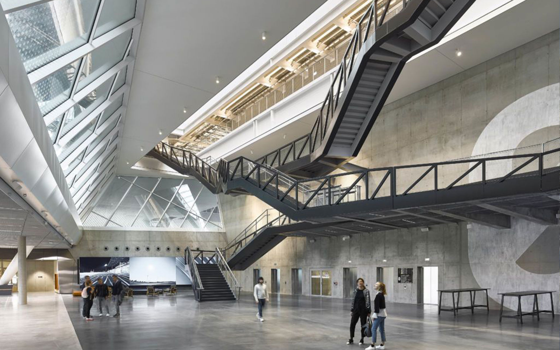 Arena - World of Sports - Interior view of stairs and windows
