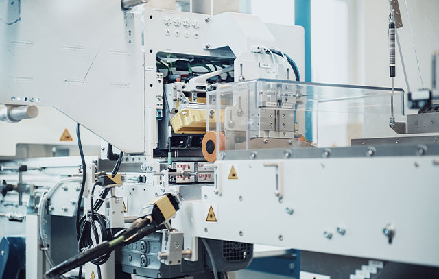 Assembly line with surveillance cameras