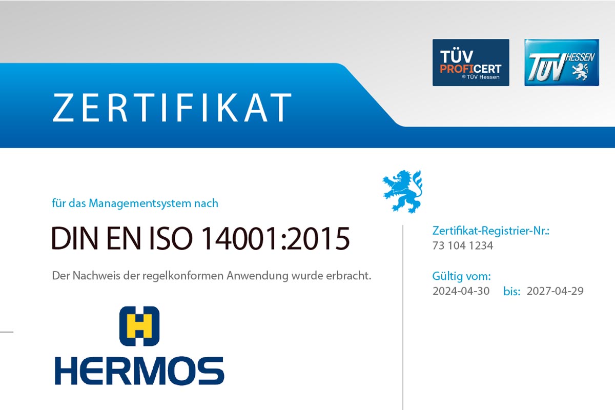Zertifikat DIN EN ISO 14001-2015 - Newsbild